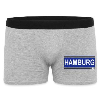 Hamburg , Tradition , Hamburg Fussball Fan (25) - Männer Boxer Shorts - Grau meliert - Vorne