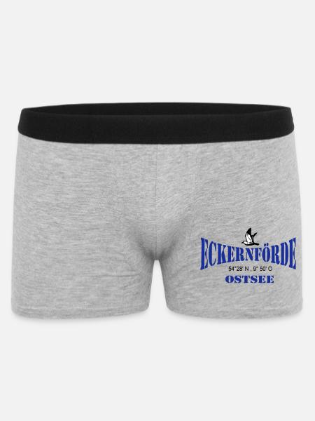 Eckernförde Ostsee ...(25) - Männer Boxer Shorts - Grau meliert