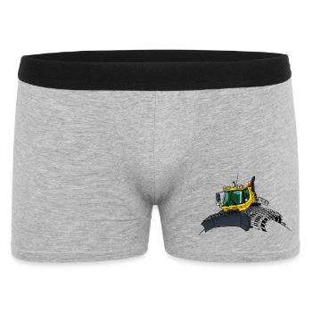 gelbe Schneeschaufel neu - Männer Boxer Shorts - Grau meliert - Vorne