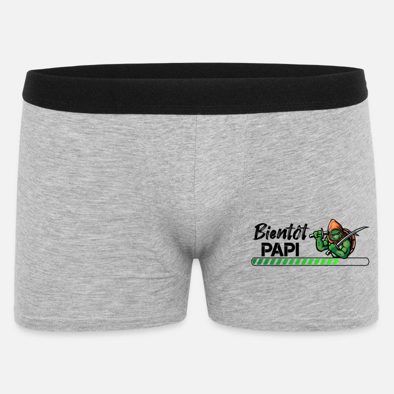 Bientôt papi ninja - Boxer Homme - gris chiné