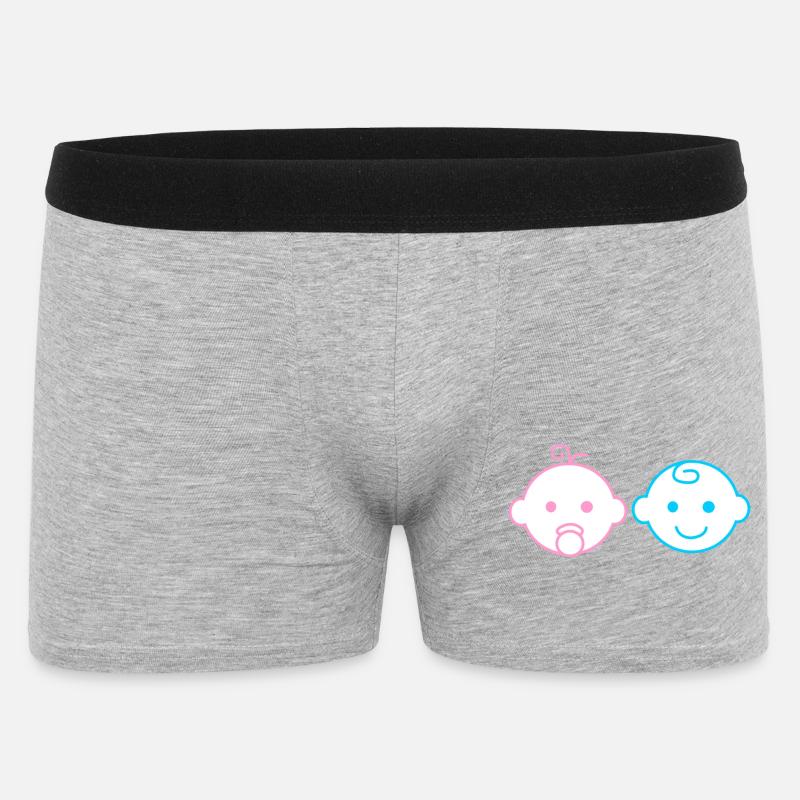 Baby Junge unser Mädchen - Männer Boxer Shorts - Grau meliert