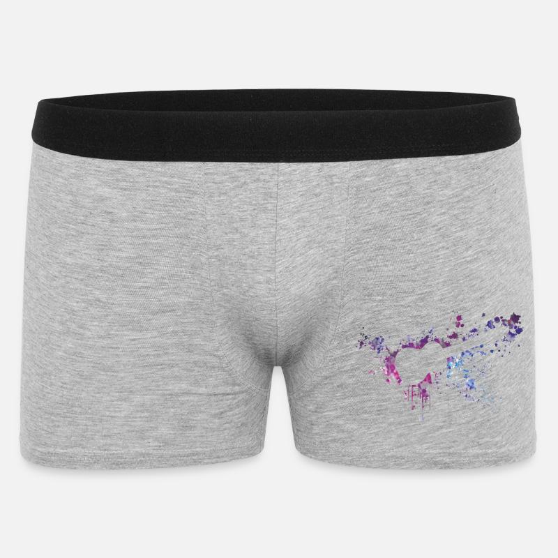 ukulele splash - Männer Boxer Shorts - Grau meliert