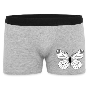 Butterfly white - Men's Boxer Shorts - heather grey - Front