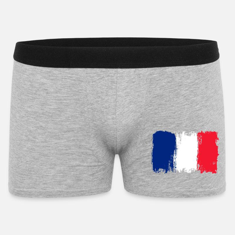 Bandiera Bleu Blanc Rouge Brush - Boxer da uomo - grigio melange