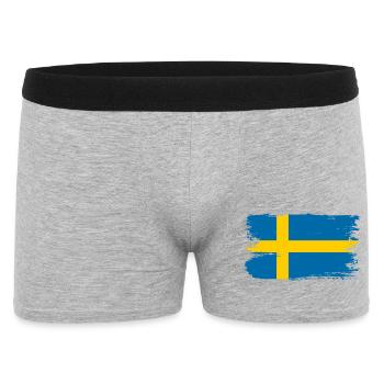 Tee à brosse drapeau de la Suède - Boxer Homme - gris chiné - Devant