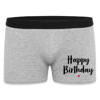 Happy birthday heart birthday gift - Men's Boxer Shorts - heather grey - Front