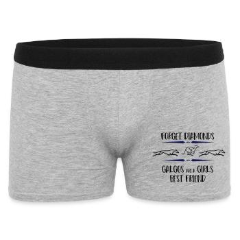 Galgos rennend - Männer Boxer Shorts - Grau meliert - Vorne
