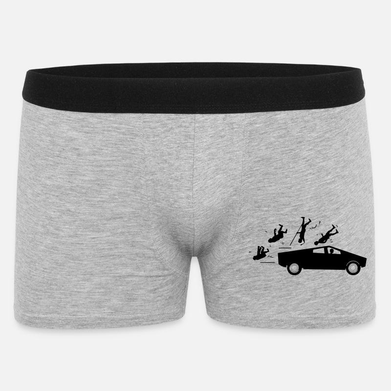Evolution Unfall Tesla Cybertruck von Musk - Männer Boxer Shorts - Grau meliert