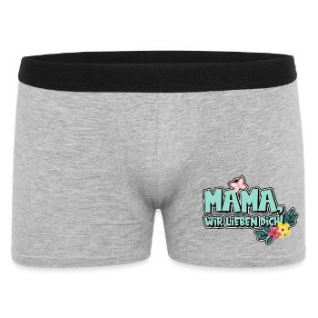 Mama, wir lieben dich! - Männer Boxer Shorts - Grau meliert - Vorne