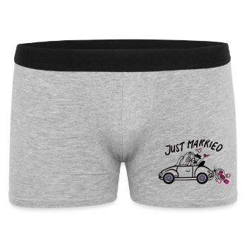 Voiture de mariage amoureuse des cœurs - Boxer Homme - gris chiné - Devant
