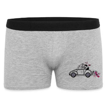 Stick Figure Bridal Couple Mariage Mariage Voiture de mariée - Boxer Homme - gris chiné - Devant