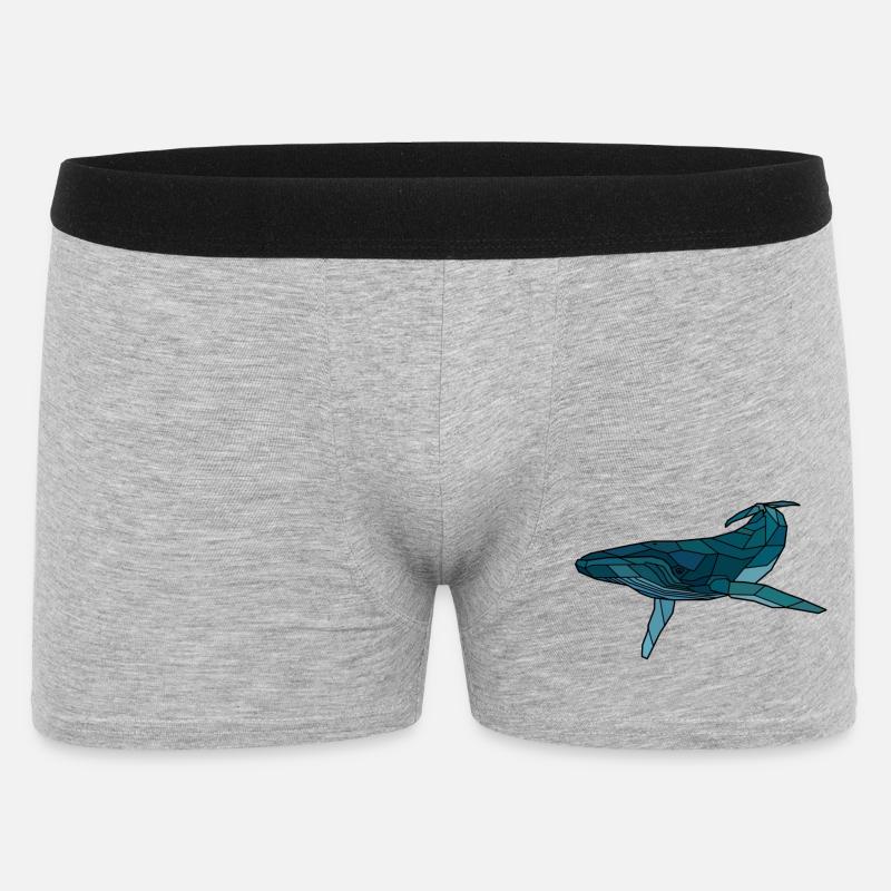 Buckelwal blanko - Männer Boxer Shorts - Grau meliert