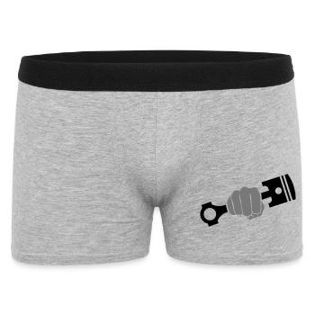 Fist holds engine piston - Men's Boxer Shorts - heather grey - Front