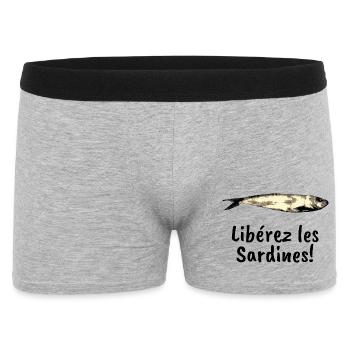 Liberez les sardines - Boxer Homme - gris chiné - Devant