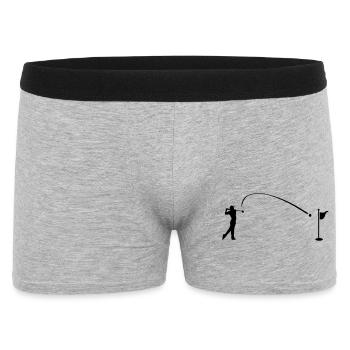 Joueur de golf frappe balle dans le trou fréquence cardiaque, cardio - Boxer Homme - gris chiné - Devant
