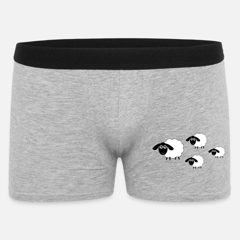 Schafe Schäfchen Lamm - Männer Boxer Shorts - Grau meliert