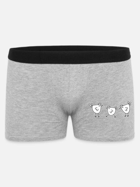3 chickens hens feathered cattle - Men's Boxer Shorts - heather grey