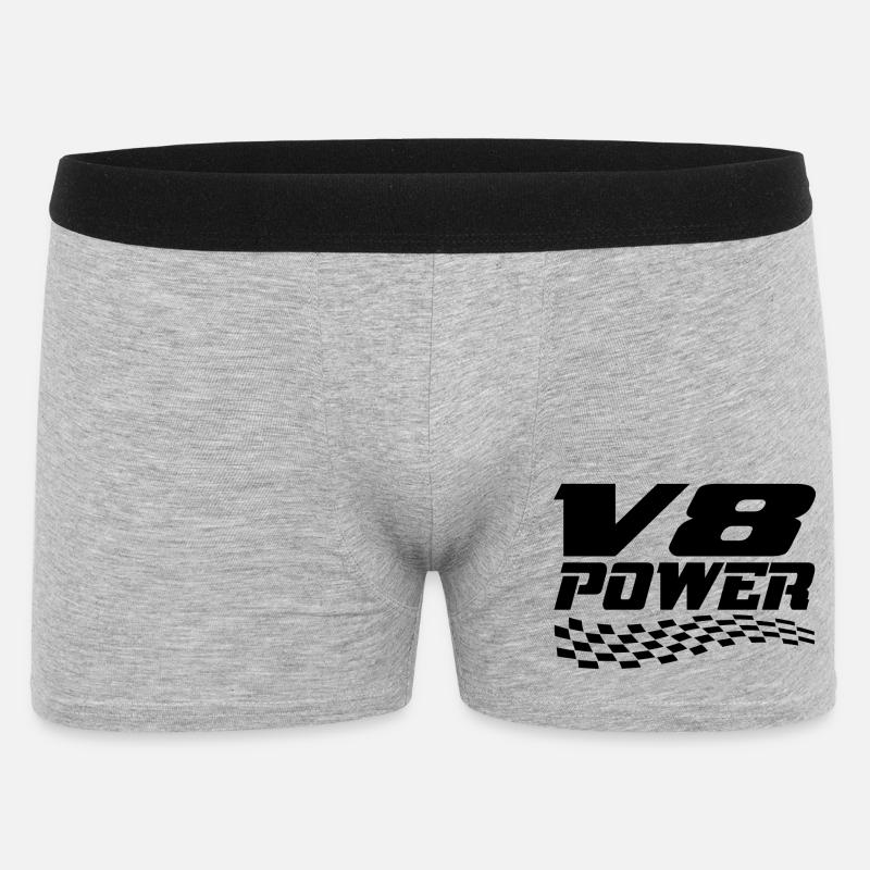 V8 - Männer Boxer Shorts - Grau meliert