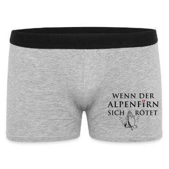 Wenn der Alpenfirn sich rötet... - Männer Boxer Shorts - Grau meliert - Vorne