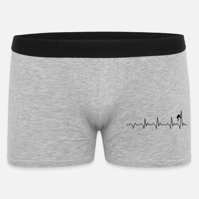 Klettern mit Herzschlag - Männer Boxer Shorts - Grau meliert