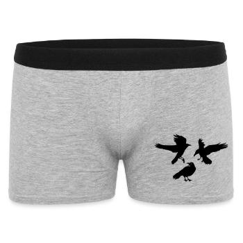 Trois corbeaux - Boxer Homme - gris chiné - Devant