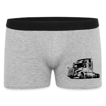 Trucker LKW US - Männer Boxer Shorts - Grau meliert - Vorne