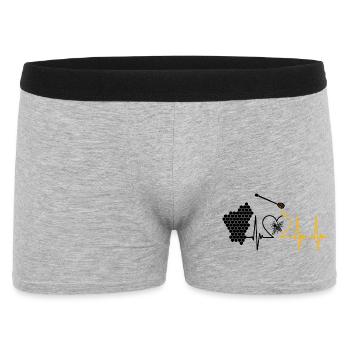 Abeille, miel, légumineuses, abeille, apiculteur, nid d’abeille - Boxer Homme - gris chiné - Devant