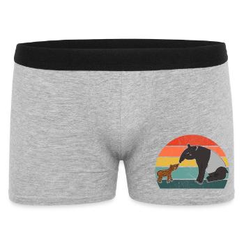 Tapir Famille Mère Enfant Bébé Vintage Cadeau - Boxer Homme - gris chiné - Devant
