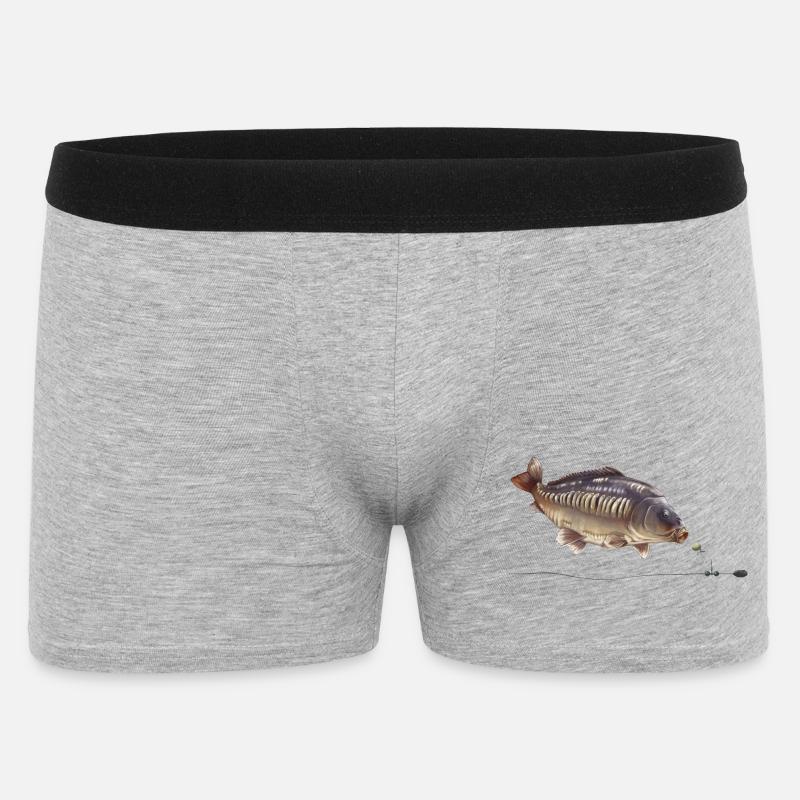 Spiegelkarpfen-Chod-Rig-Angeldesign - Männer Boxer Shorts - Grau meliert