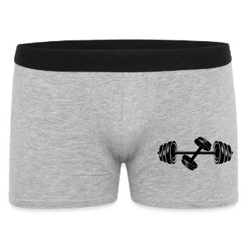 Weights dumbbell discs dumbbell 2 - Men's Boxer Shorts - heather grey - Front