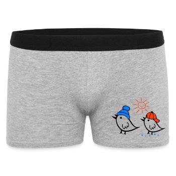Moineau, Soleil, Printemps - Boxer Homme - gris chiné - Devant