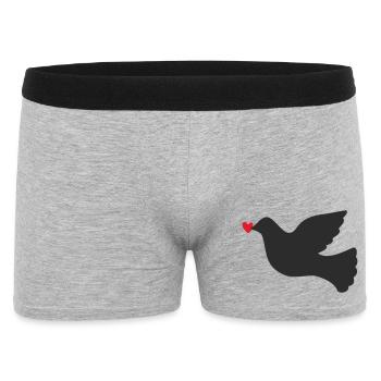 Friedenstaube Friede Freiheit - Männer Boxer Shorts - Grau meliert - Vorne
