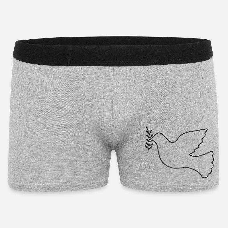 Due af fred med gren - Boxer Shorts til mænd - grå meleret