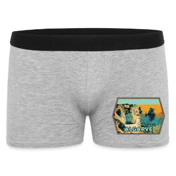 Retro badge, Algarve Portugal, beach summer sun - Men's Boxer Shorts - heather grey - Front