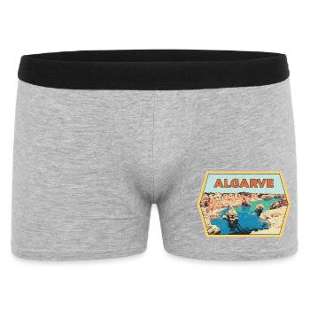 Retro badge, Algarve Portugal, beach summer sun - Men's Boxer Shorts - heather grey - Front