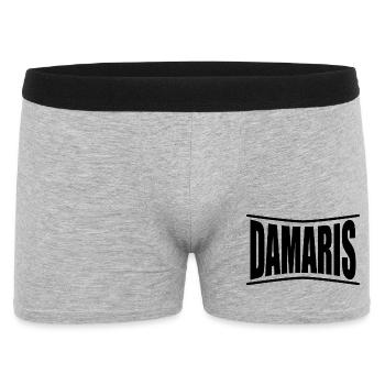 Damaris T-Shirt Geschenkidee - Männer Boxer Shorts - Grau meliert - Vorne