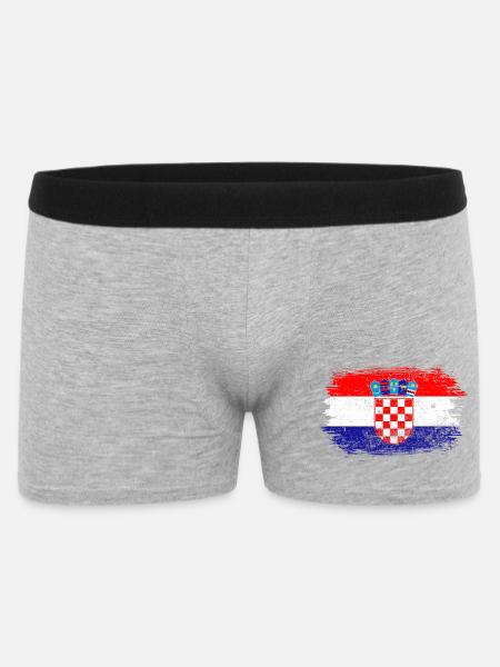 Kroatien-Wappen-Kartenmontage - Männer Boxer Shorts - Grau meliert