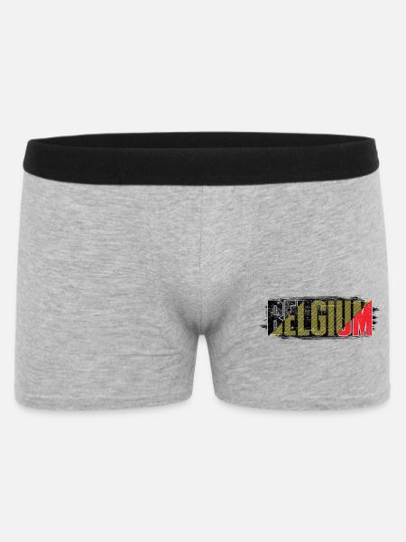 Belgium Flag Bold Letters - Men's Boxer Shorts - heather grey
