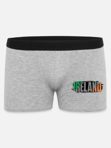 Drapeau de l’Irlande Mot-symbole rayé - Boxer Homme - gris chiné