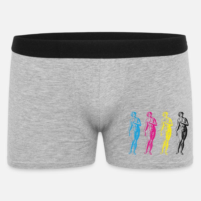 CMYK Statuen - Männer Boxer Shorts - Grau meliert
