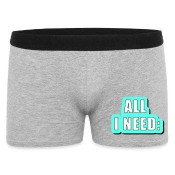 All i need is... vector graphic - Men's Boxer Shorts - heather grey - Front