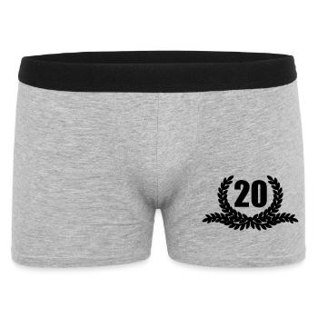 Laurel wreath 20 YEARS - Men's Boxer Shorts - heather grey - Front