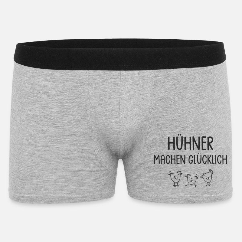 Hühner machen glücklich - Männer Boxer Shorts - Grau meliert