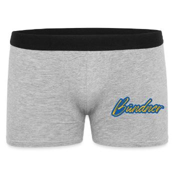 Bündner Schriftzug gelb-blau stilisiert - Männer Boxer Shorts - Grau meliert - Vorne