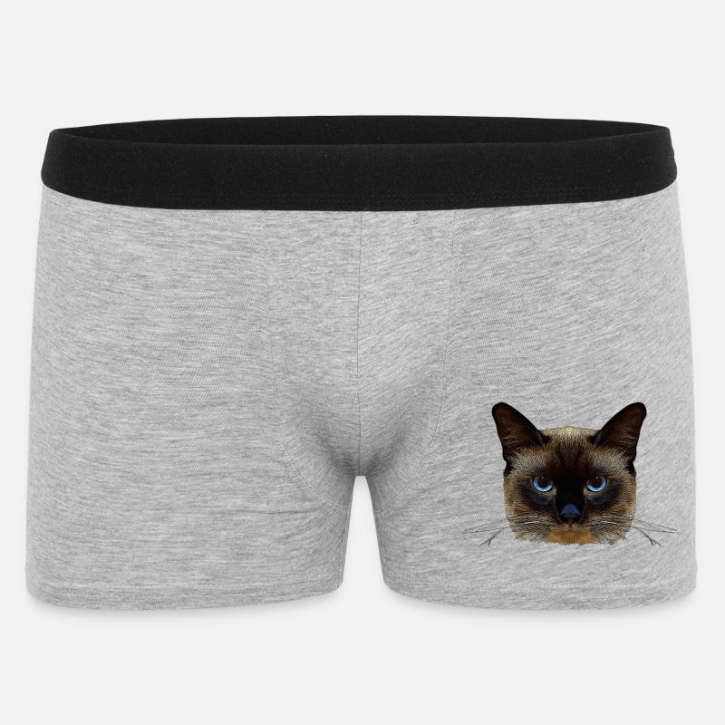 Siam katze, süße Tees, closing - Männer Boxer Shorts - Grau meliert