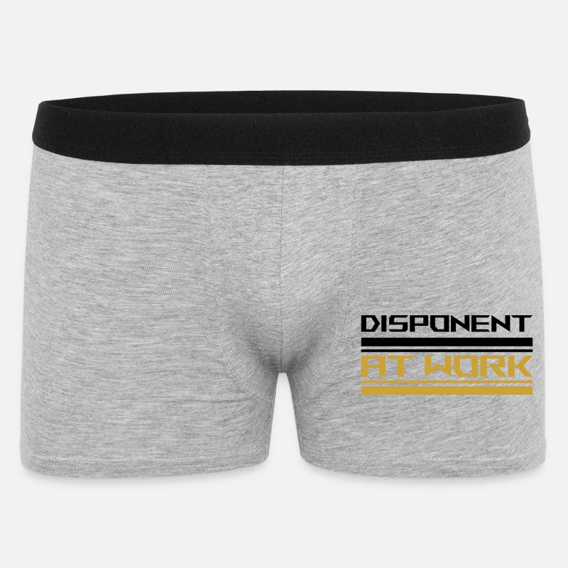 Disponent at work black - Männer Boxer Shorts - Grau meliert