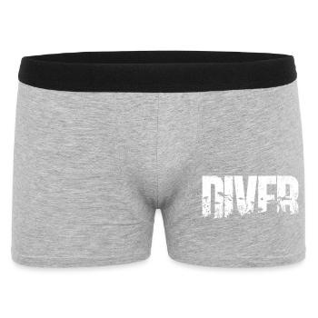 Typographie de la silhouette des oiseaux océaniques Diver - Boxer Homme - gris chiné - Devant