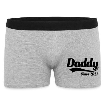 Father pregnancy pregnant Daddy since 2021 - Men's Boxer Shorts - heather grey - Front