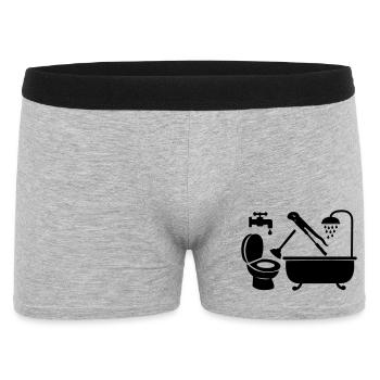 Logo Klempnerfirma - Männer Boxer Shorts - Grau meliert - Vorne