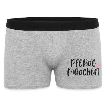 Pferd Pferdemädchen Pferde Reiten Geschenk - Männer Boxer Shorts - Grau meliert - Vorne